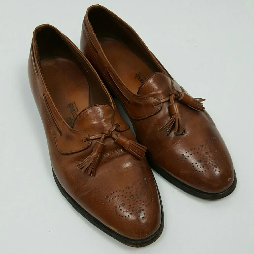 Allen Edmonds Windham Loafers Brown Leather Slip On Shoes Mens 10D